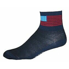 Gizmo Running Cycling Socks - American Flag - Navy - Coolmax - Made in the USA! 