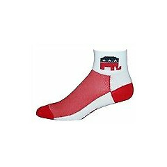 Gizmo Running Cycling Socks - Republican - Coolmax - Made in the USA! 