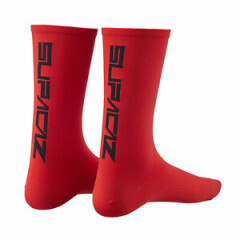 Supacaz SupaSox STRAIGHT UP Tall Cycling Socks : RED/BLACK One Pair