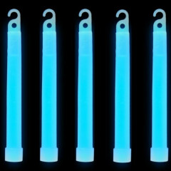 5 Blue Premium Large 6" Long Thick Glow Sticks Neon Party Light Festival Lures