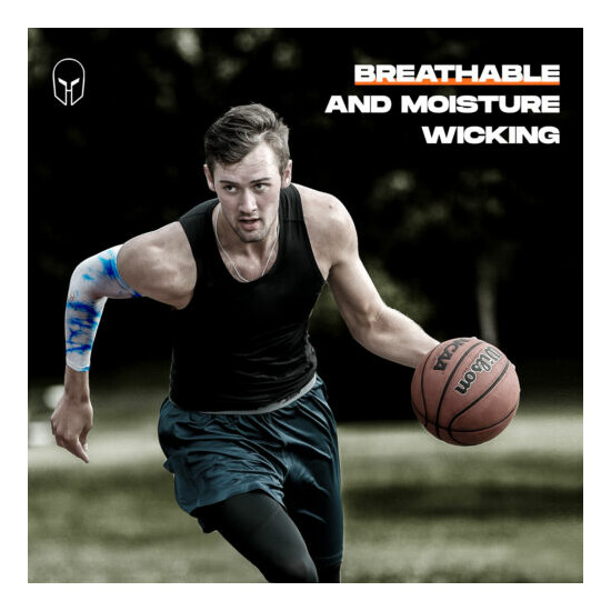 Basketball Arm Sleeves BLACK for Men Women Compression Sleeve Multi Color image {228}