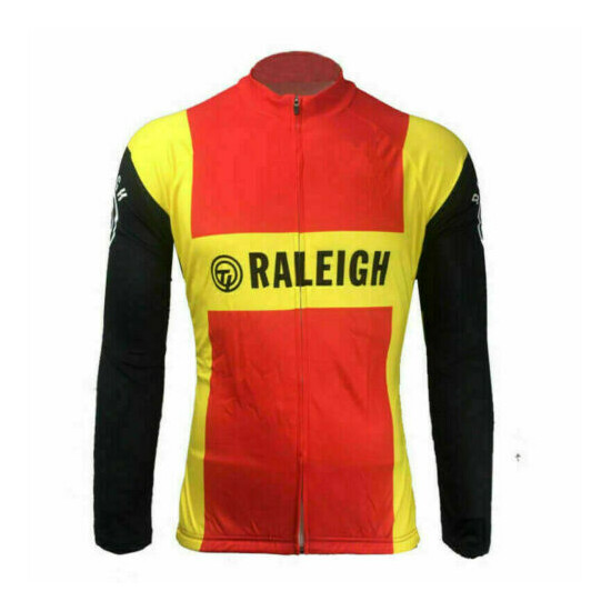 Mens Thermal Fleece / Polyester team Retro TI Raleigh cycling jersey Long sleeve image {7}
