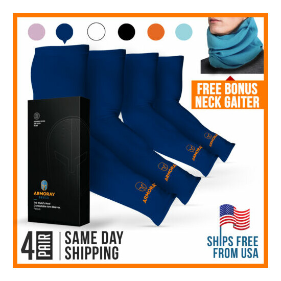 Basketball Arm Sleeves BLACK for Men Women Compression Sleeve Multi Color image {100}