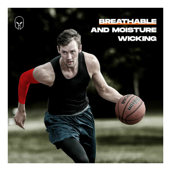 Basketball Arm Sleeves BLACK for Men Women Compression Sleeve Multi Color image {185}