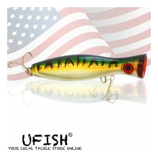 UFISH 5 Inches Top Water Popper Lures Saltwater Popper Fishing Lure Bass Baits image {26}