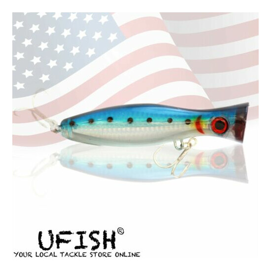UFISH 5 Inches Top Water Popper Lures Saltwater Popper Fishing Lure Bass Baits image {15}