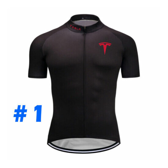 Cycling Jersey Bike Shirt Bib Short Set Clothing MTB Ride Tesla Sports Wear Top Thumb {8}