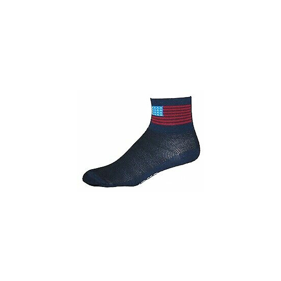Gizmo Running Cycling Socks - American Flag - Navy - Coolmax - Made in the USA!  image {1}