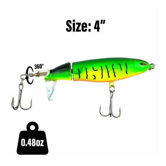 UFISH - Whopper Plopper Topwater Bass Fishing Lure, Rotating Tail Pike Bait image {10}