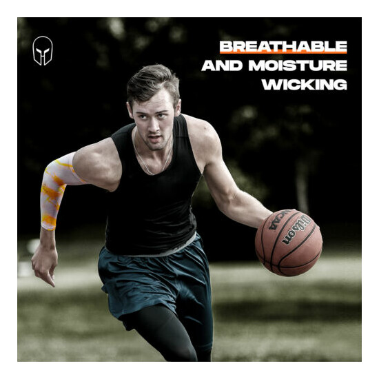 Basketball Arm Sleeves BLACK for Men Women Compression Sleeve Multi Color image {220}