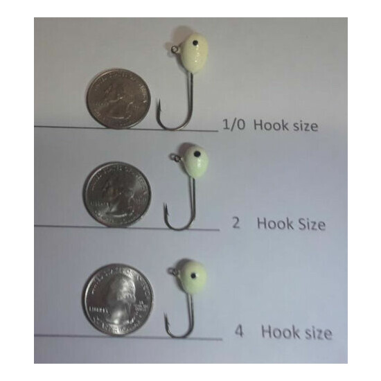 LUMINESCENT FLOATING GLOW JIG HEADS 2 HOOK SIZE - LUMINESCENT GLOW in the Dark  image {4}