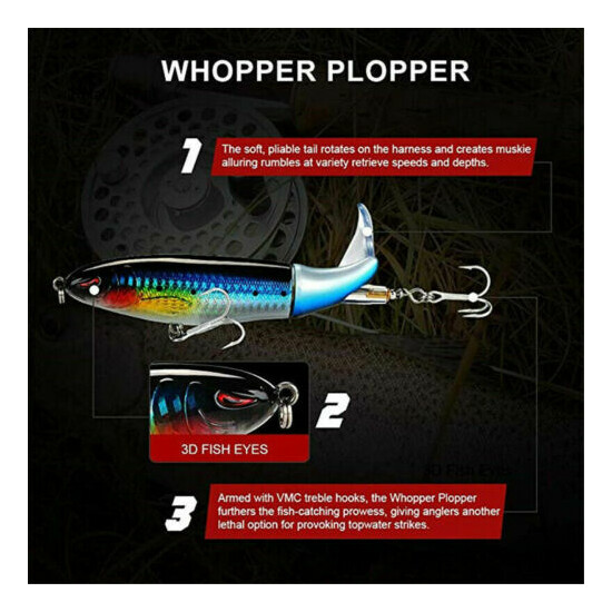 Whopper Plopper 90mm 15g Topwater Popper Fishing Lure Bait Hook Tackle - 8 color image {9}