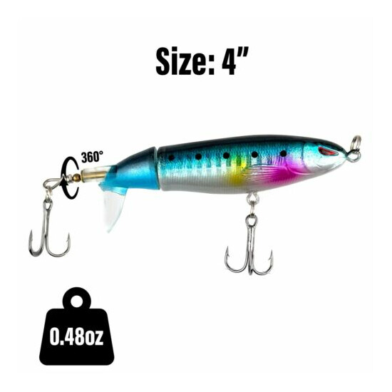 UFISH - Whopper Plopper Topwater Bass Fishing Lure, Rotating Tail Pike Bait image {13}