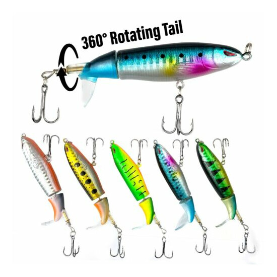 UFISH - Whopper Plopper Topwater Bass Fishing Lure, Rotating Tail Pike Bait image {1}