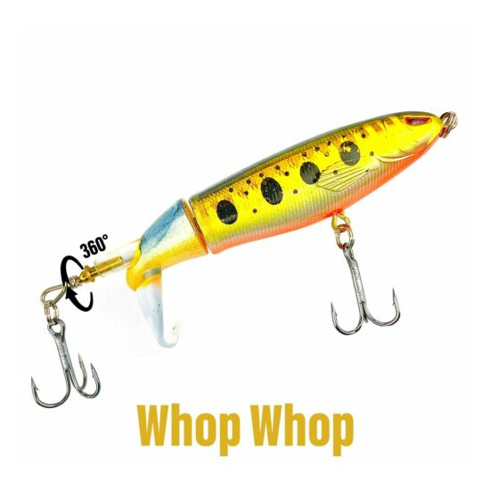 UFISH - Whopper Plopper Topwater Bass Fishing Lure, Rotating Tail Pike Bait image {4}