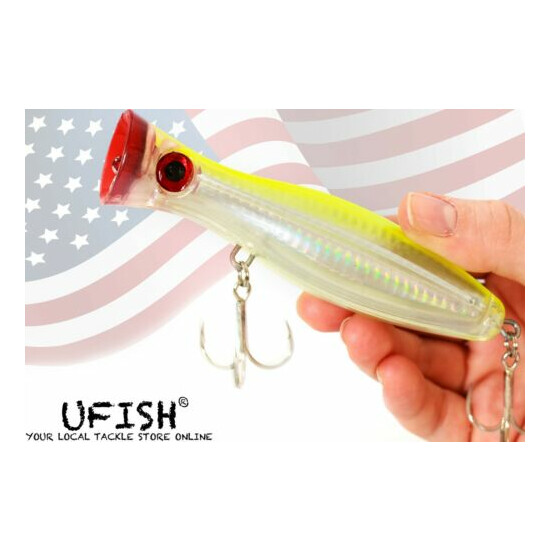 UFISH 5 Inches Top Water Popper Lures Saltwater Popper Fishing Lure Bass Baits image {4}