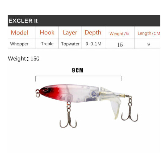 Whopper Plopper 90mm 15g Topwater Popper Fishing Lure Bait Hook Tackle - 8 color image {8}