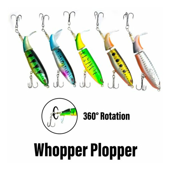 UFISH - Whopper Plopper Topwater Bass Fishing Lure, Rotating Tail Pike Bait image {2}