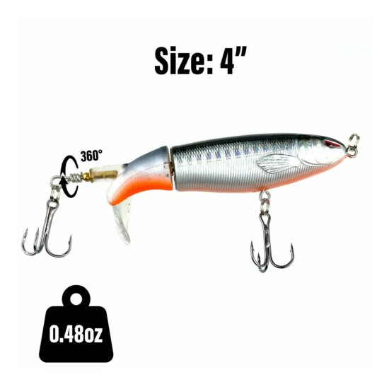 UFISH - Whopper Plopper Topwater Bass Fishing Lure, Rotating Tail Pike Bait image {12}