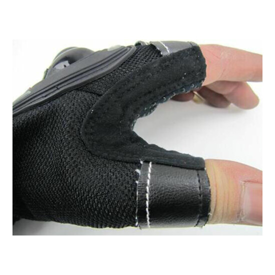 New Half Finger Motorcycle Bike Bicycle Riding Cycling Gloves Black M-L-XL image {2}