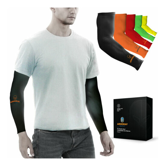 Basketball Arm Sleeves BLACK for Men Women Compression Sleeve Multi Color image {187}