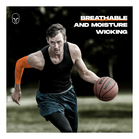 Basketball Arm Sleeves BLACK for Men Women Compression Sleeve Multi Color image {192}
