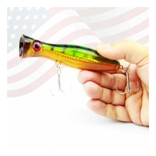 UFISH 5 Inches Top Water Popper Lures Saltwater Popper Fishing Lure Bass Baits image {7}