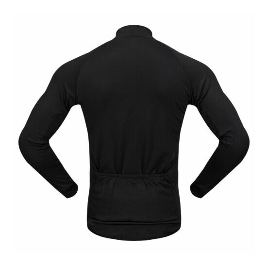 Mens Thermal Fleece Cycling Jacket Long Sleeve Jersey Windproof Winter Warm Coat image {3}