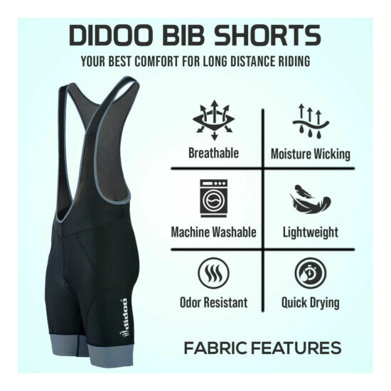 Didoo Men's Sport Cycling Bib Short Top Quality Padded Pants Tight Trousers Thumb {4}