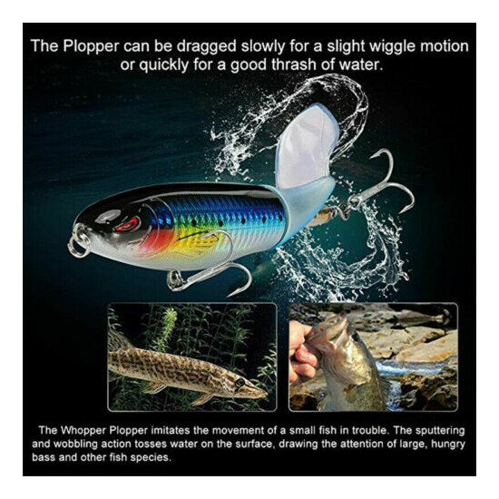 Whopper Plopper 90mm 15g Topwater Popper Fishing Lure Bait Hook Tackle - 8 color image {10}