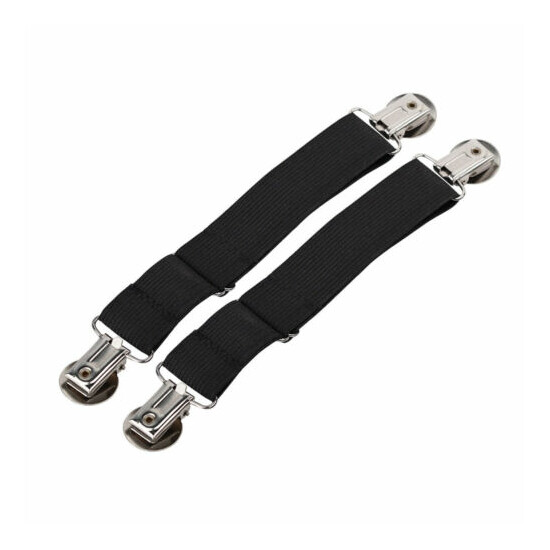 4PCS Motorcycle Pant Leg Clamps straps clips holder ryder Stirrups ADJUSTABLE image {2}