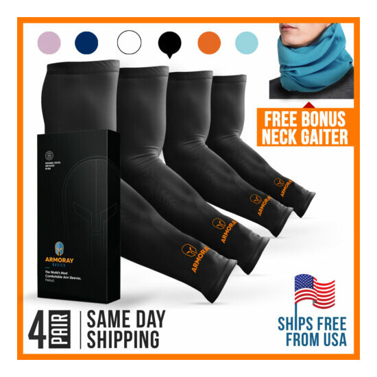 Basketball Arm Sleeves BLACK for Men Women Compression Sleeve Multi Color image {12}