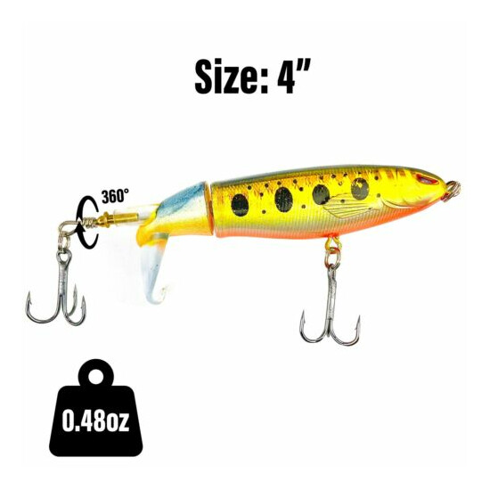 UFISH - Whopper Plopper Topwater Bass Fishing Lure, Rotating Tail Pike Bait image {14}