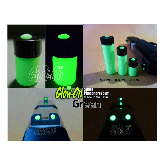 Glow-On GREEN Glow Paint For Gun Sights, Fishing Lures, 4.6 ml Vial, Bright image {6}