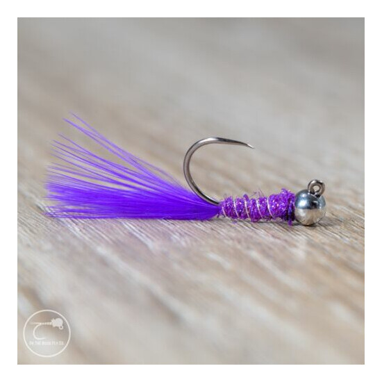 (4) Purple Jig Leech. Euro Nymphs. #12. Tungsten. Barbless. Tied in USA ...